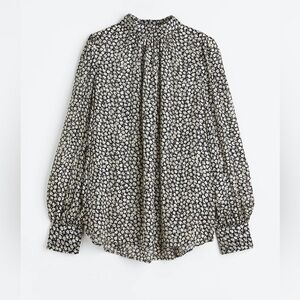 STAND-UP COLLAR SATIN BLOUSE